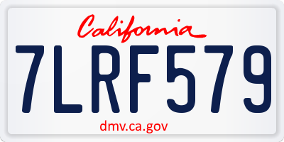 CA license plate 7LRF579