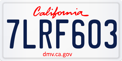 CA license plate 7LRF603