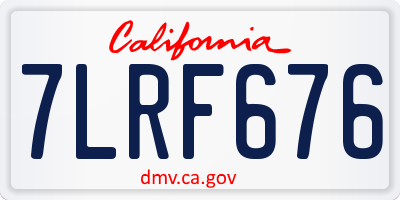 CA license plate 7LRF676