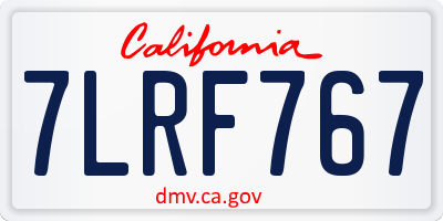 CA license plate 7LRF767