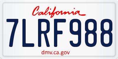 CA license plate 7LRF988