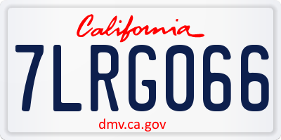 CA license plate 7LRG066