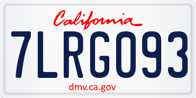 CA license plate 7LRG093