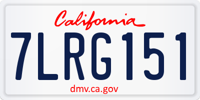 CA license plate 7LRG151