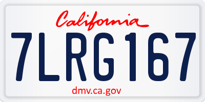 CA license plate 7LRG167