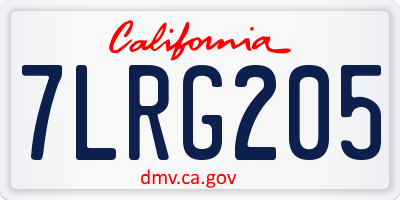 CA license plate 7LRG205