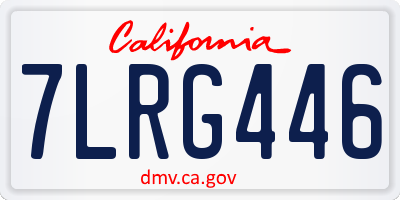 CA license plate 7LRG446
