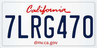 CA license plate 7LRG470