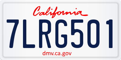 CA license plate 7LRG501