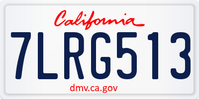 CA license plate 7LRG513
