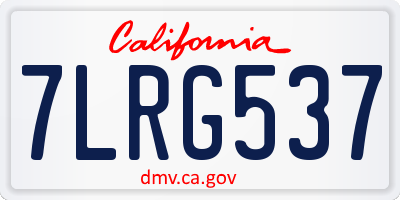 CA license plate 7LRG537