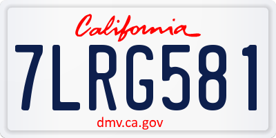 CA license plate 7LRG581