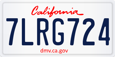 CA license plate 7LRG724