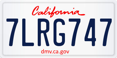 CA license plate 7LRG747