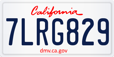 CA license plate 7LRG829