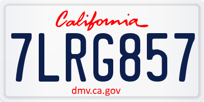 CA license plate 7LRG857