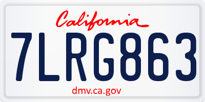 CA license plate 7LRG863