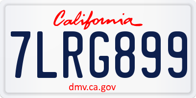 CA license plate 7LRG899