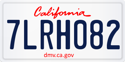 CA license plate 7LRH082
