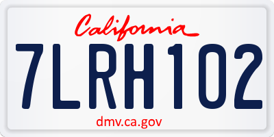CA license plate 7LRH102