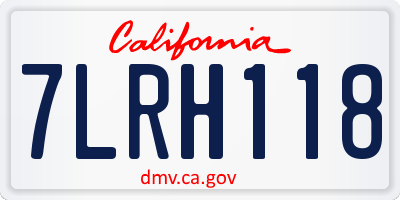 CA license plate 7LRH118