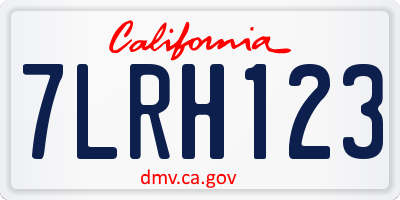 CA license plate 7LRH123