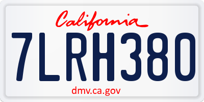 CA license plate 7LRH380