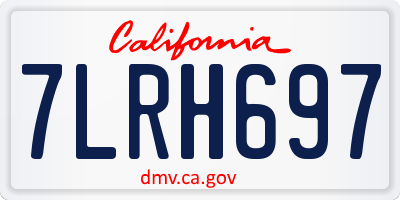 CA license plate 7LRH697
