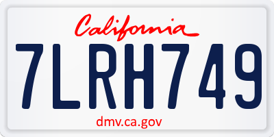 CA license plate 7LRH749