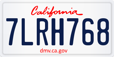CA license plate 7LRH768