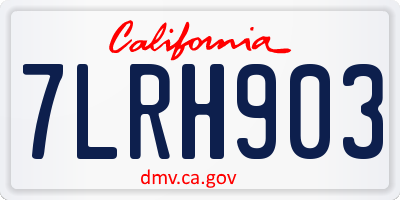 CA license plate 7LRH903