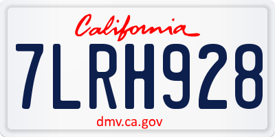 CA license plate 7LRH928