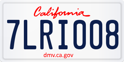 CA license plate 7LRI008