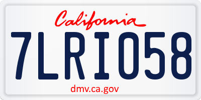 CA license plate 7LRI058