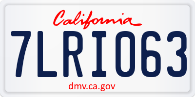 CA license plate 7LRI063