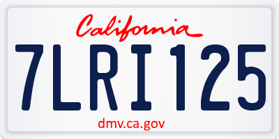 CA license plate 7LRI125