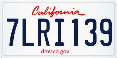 CA license plate 7LRI139