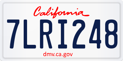 CA license plate 7LRI248
