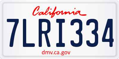CA license plate 7LRI334