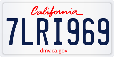 CA license plate 7LRI969