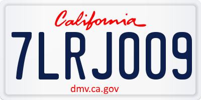 CA license plate 7LRJ009