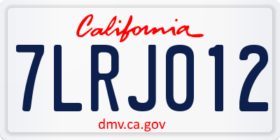 CA license plate 7LRJ012