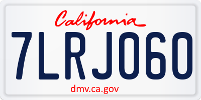 CA license plate 7LRJ060