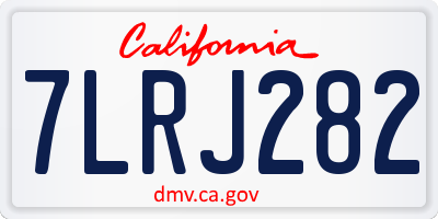 CA license plate 7LRJ282