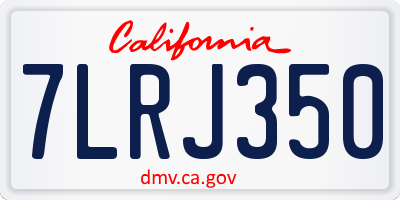 CA license plate 7LRJ350