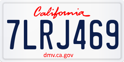 CA license plate 7LRJ469