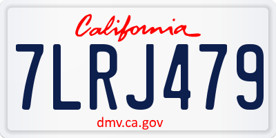 CA license plate 7LRJ479