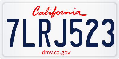 CA license plate 7LRJ523