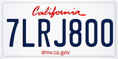 CA license plate 7LRJ800