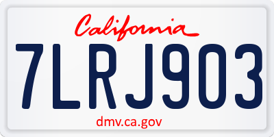 CA license plate 7LRJ903